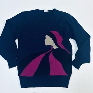 Cellielan Jersey Mujer Vintage 80s Japones morado oscuro Jersey talla M